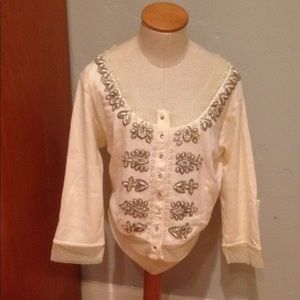 Gorgeous Basil & Maude Embellished Crop Cardigan